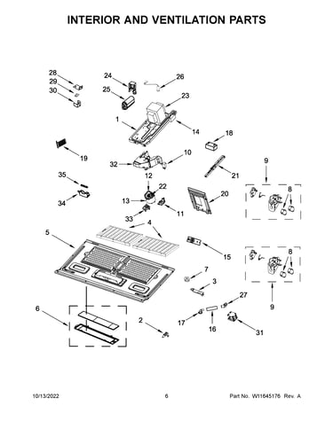 Interior and ventilation parts