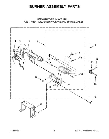 Burner assembly parts