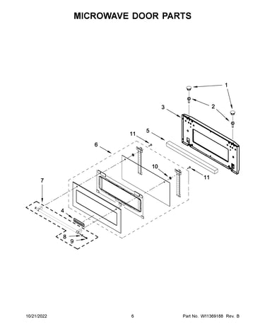 Microwave door parts