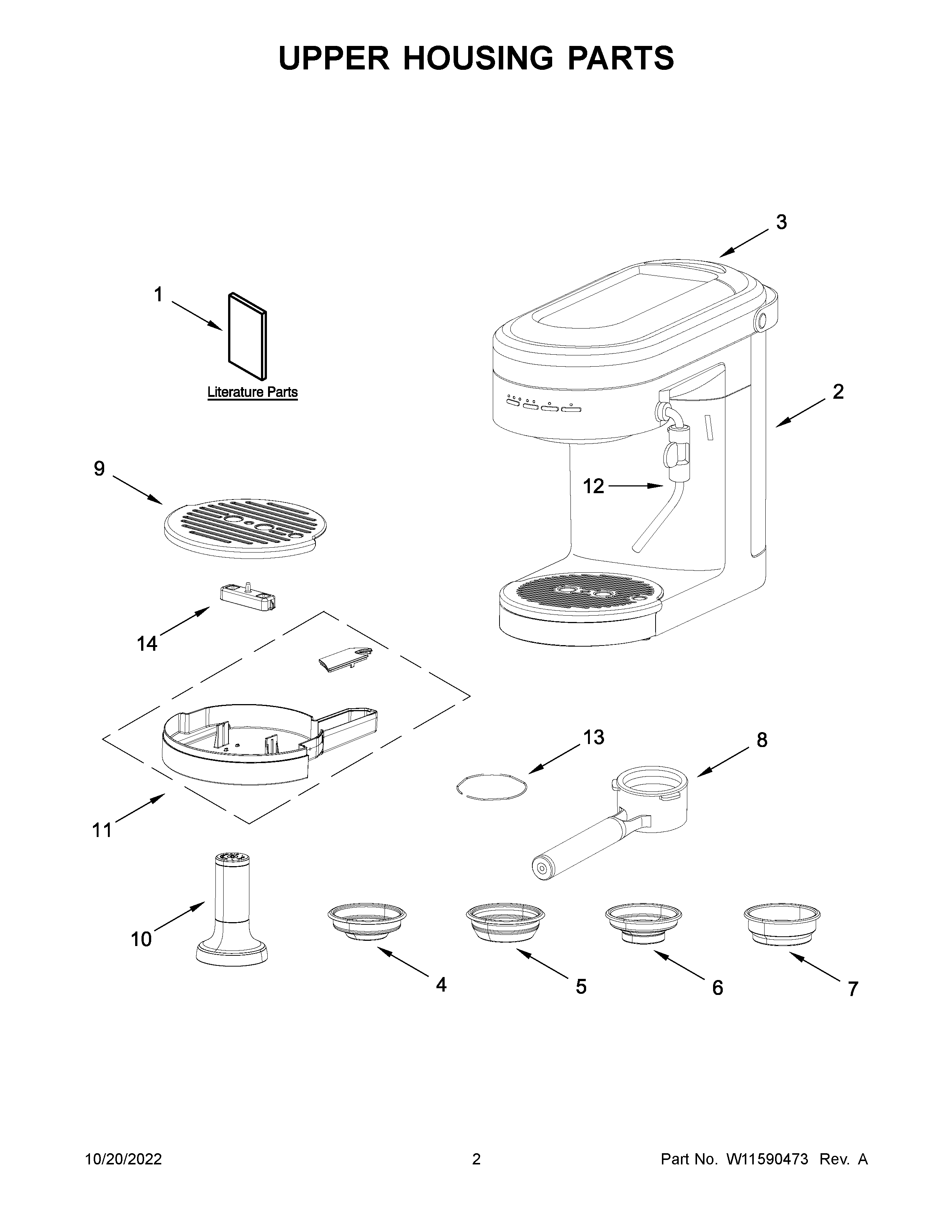 Upper housing parts