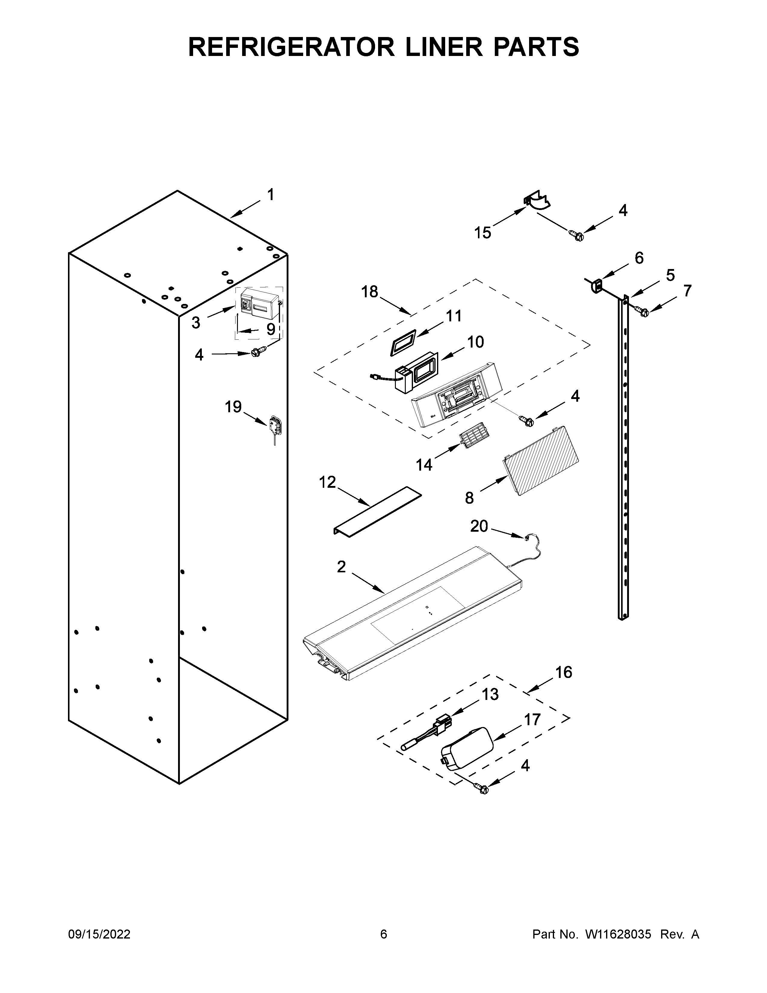 REFRIGERATOR LINER PARTS