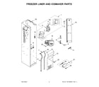 KitchenAid KBSN708MPS00 freezer liner and icemaker parts diagram