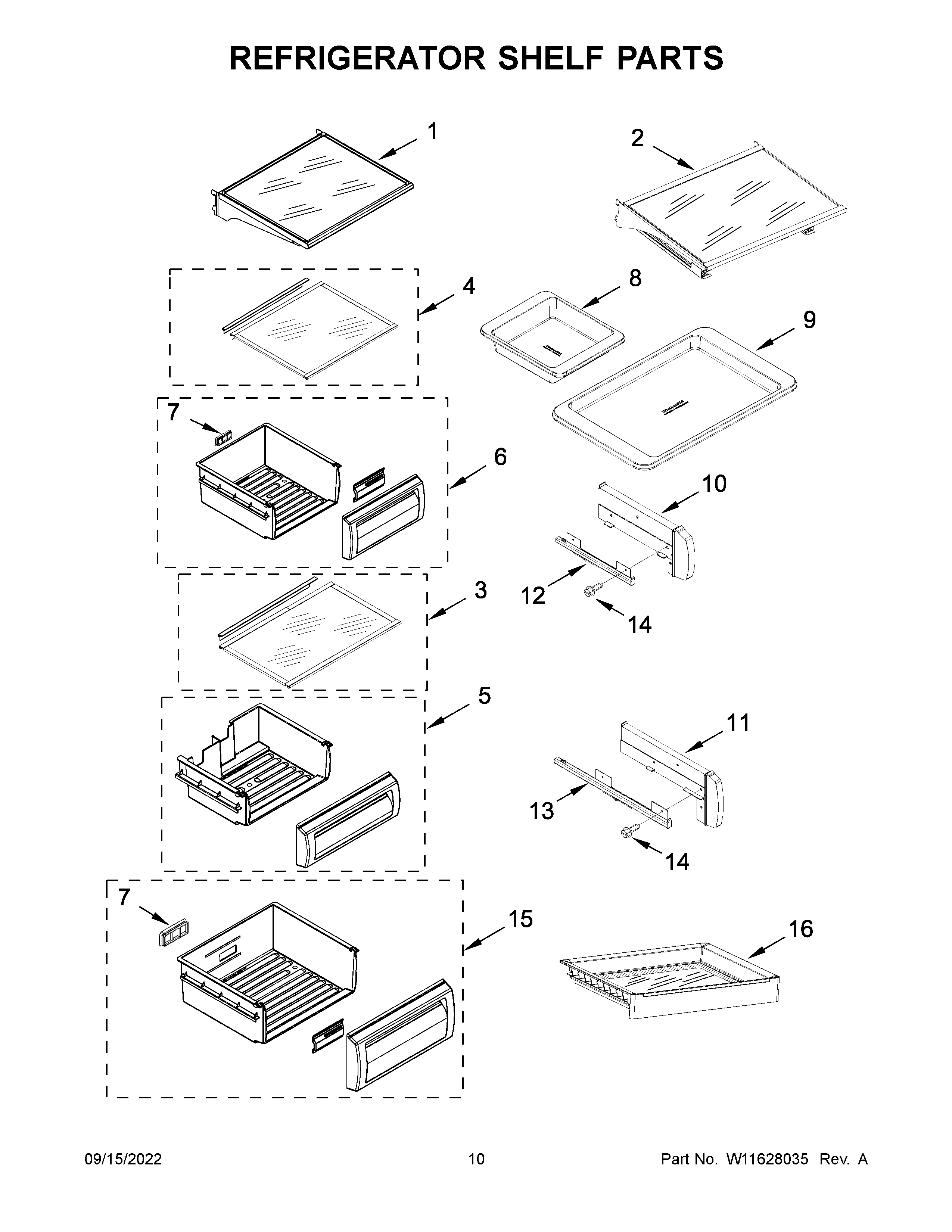 REFRIGERATOR SHELF PARTS