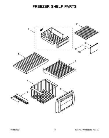 Freezer shelf parts