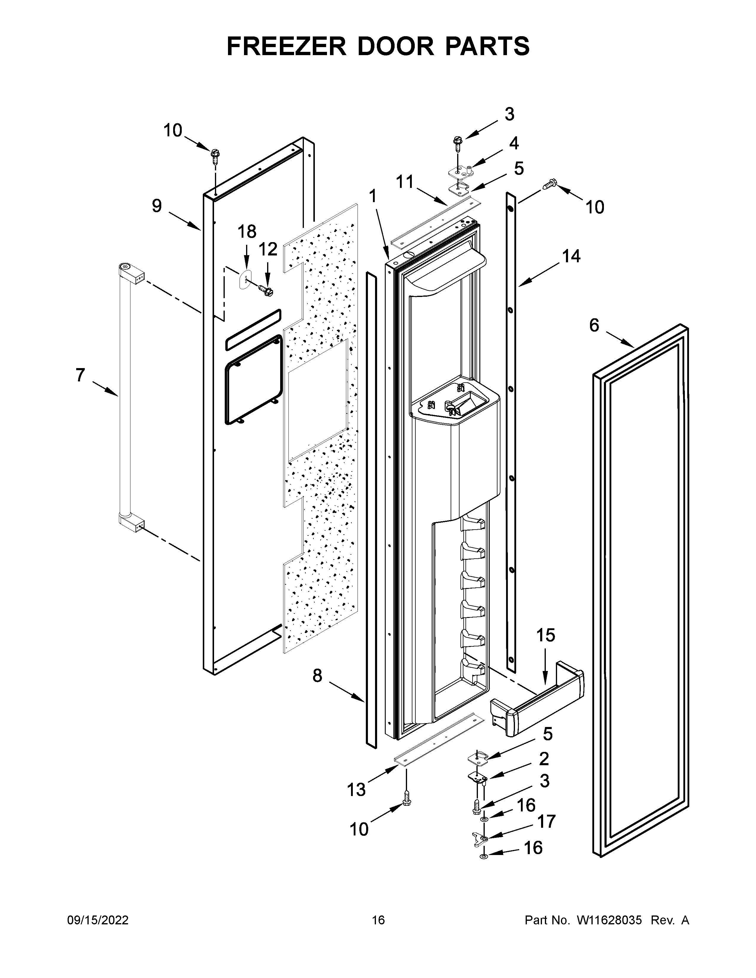 Freezer door parts