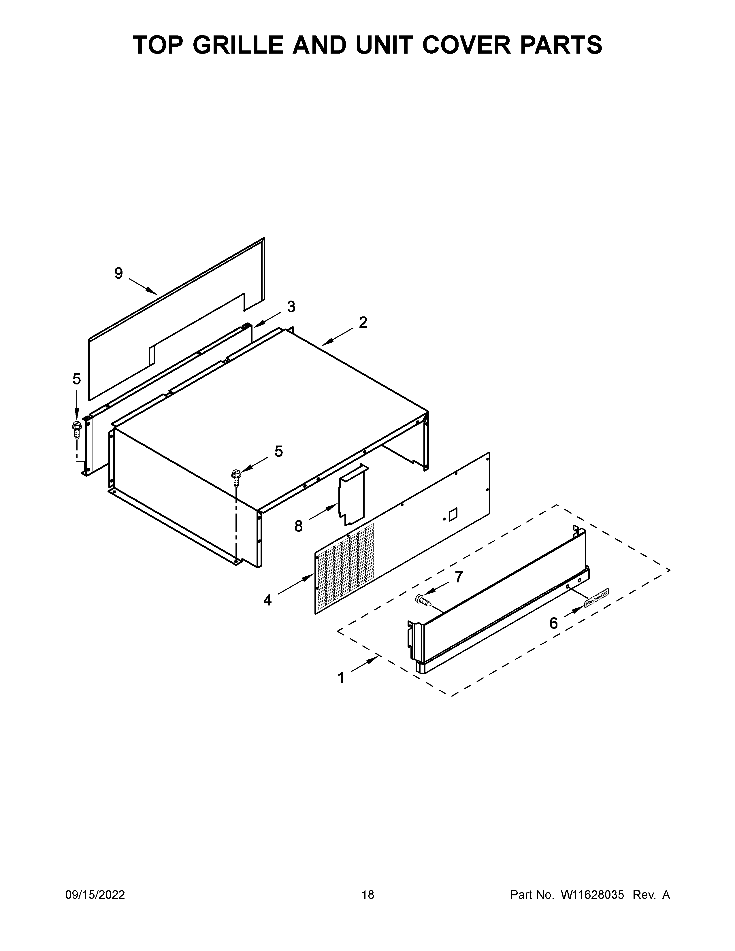 TOP GRILLE AND UNIT COVER PARTS