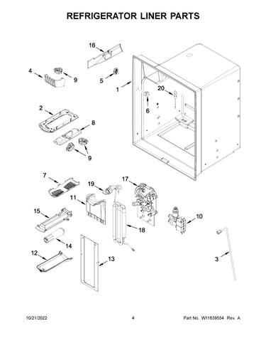 Refrigerator liner parts