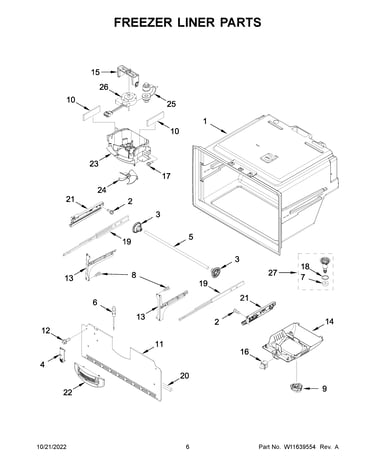 Freezer liner parts
