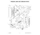 Jenn-Air JBZFL24IGX10 freezer liner and icemaker parts diagram