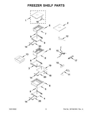 Freezer shelf parts