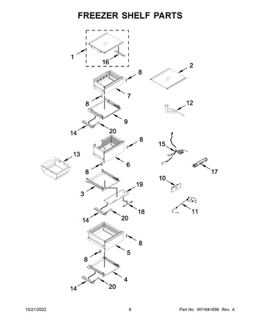 Freezer shelf parts