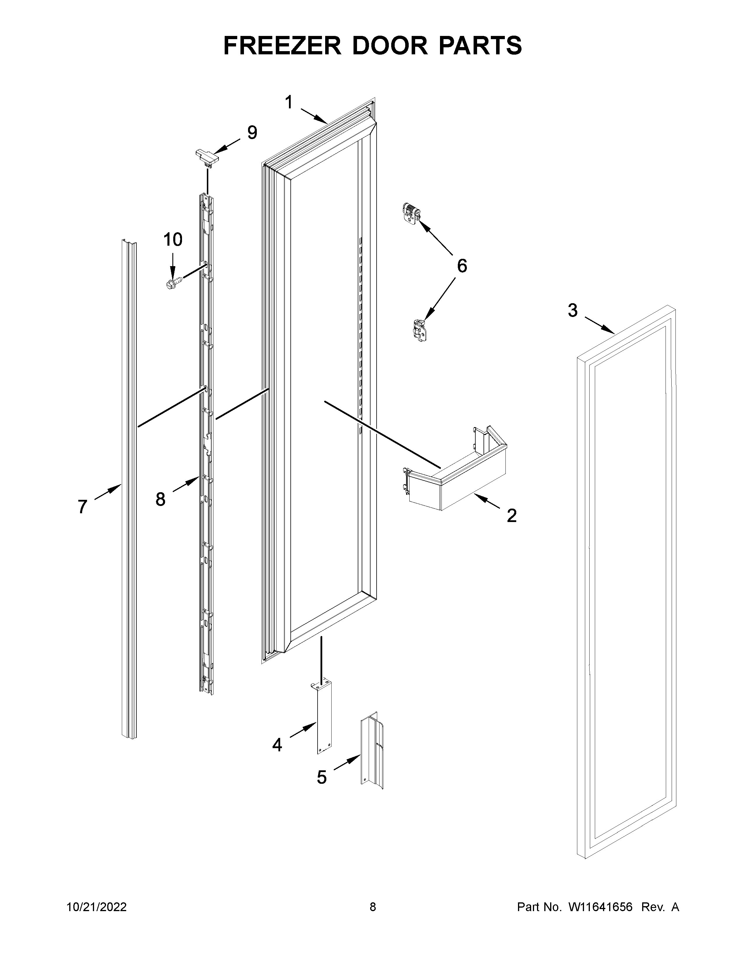 Freezer door parts