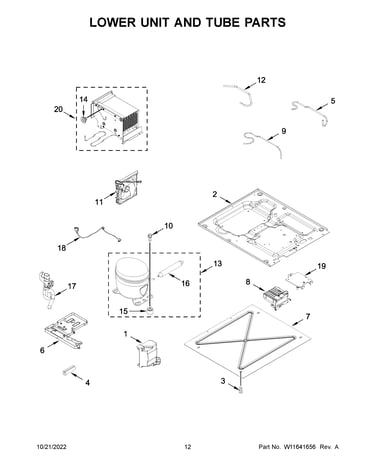 Lower unit and tube parts
