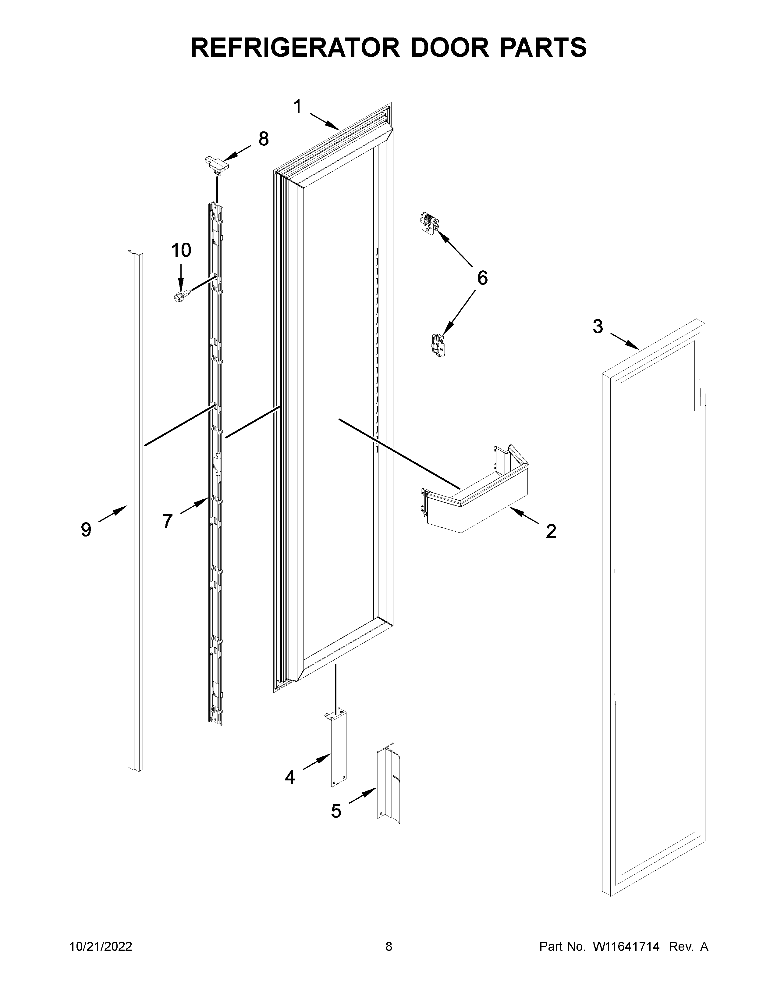 Refrigerator door parts