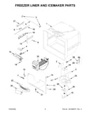 Freezer liner and icemaker parts