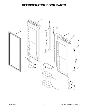 Refrigerator door parts