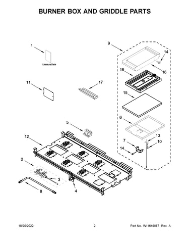 Burner box and griddle parts