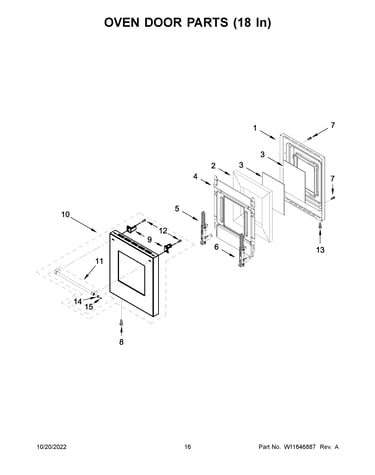 Oven door parts (18 in)