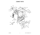 Whirlpool YWED5010LW1 cabinet parts diagram