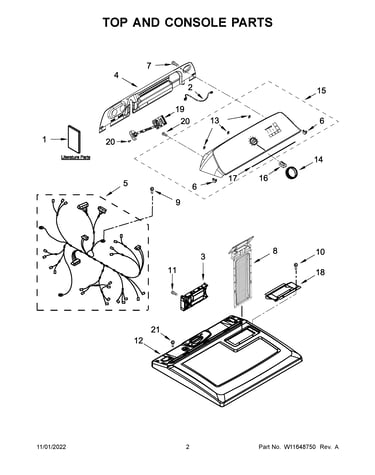 Top and console parts