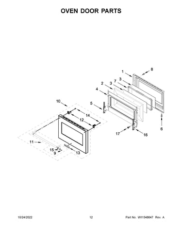 Oven door parts