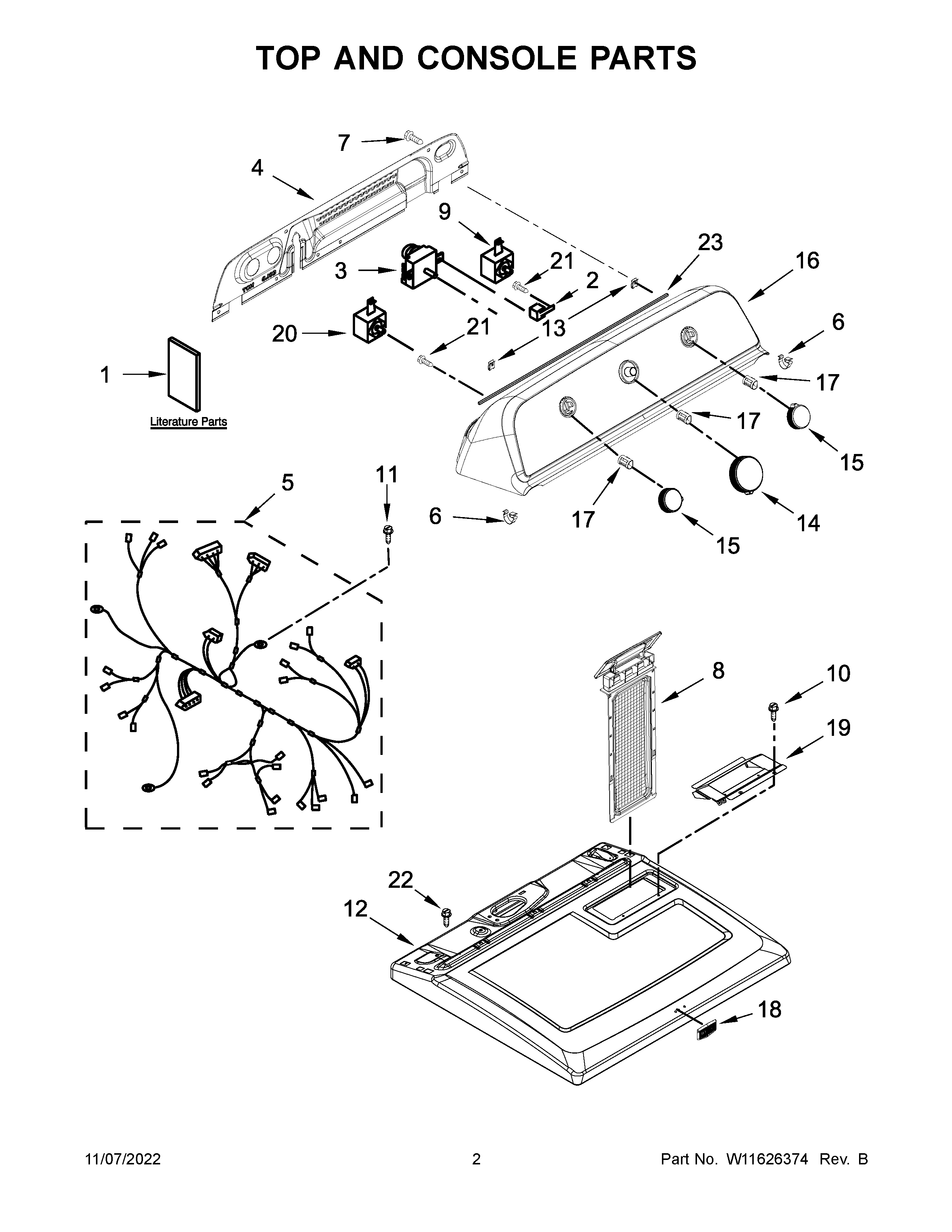 Top and console parts
