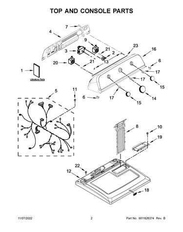 Top and console parts