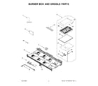 KitchenAid KFDC558JAV01 burner box and griddle parts diagram