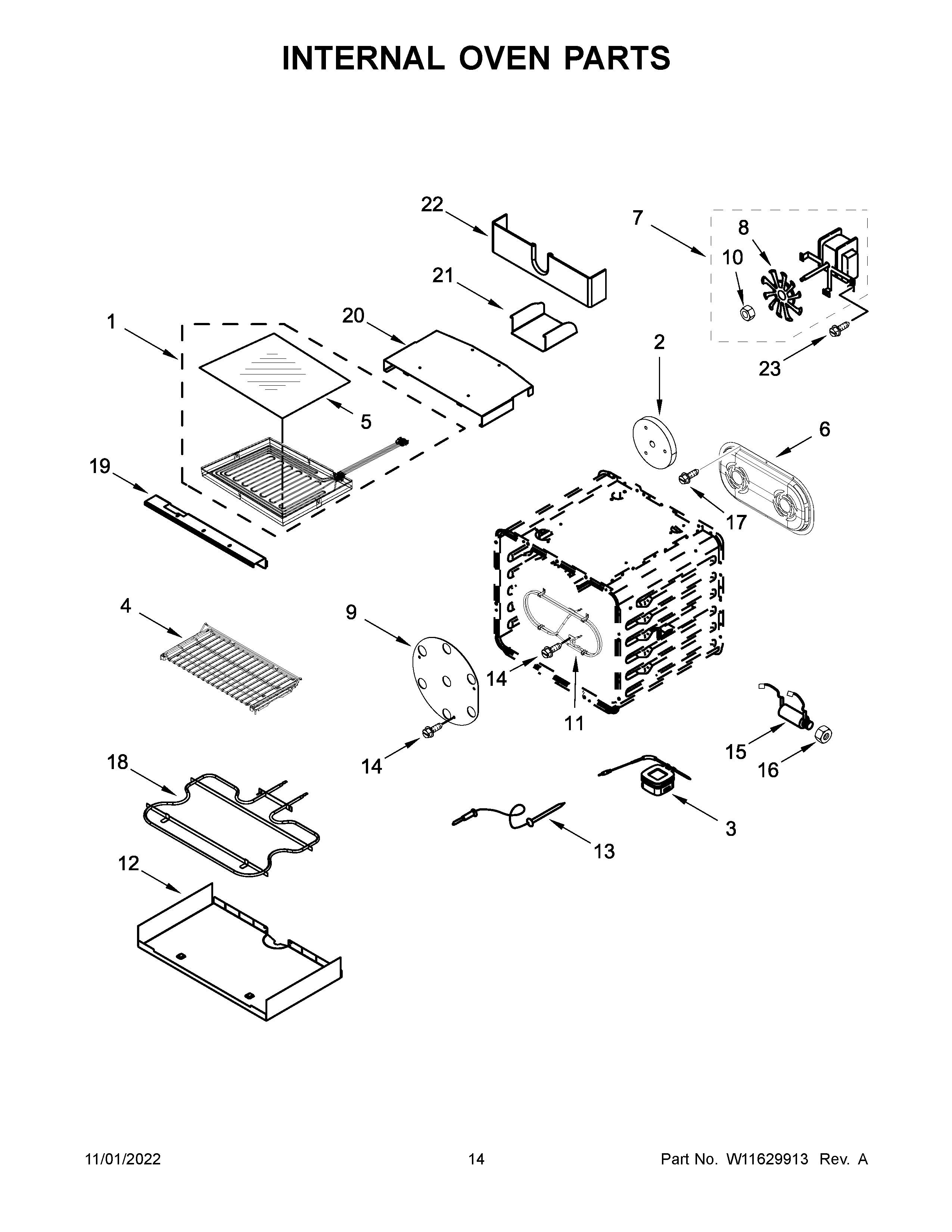 Internal oven parts