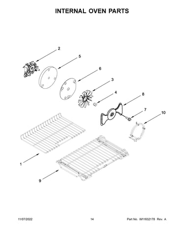 Internal oven parts