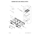 Jenn-Air JDRP848HM01 burner box and griddle parts diagram