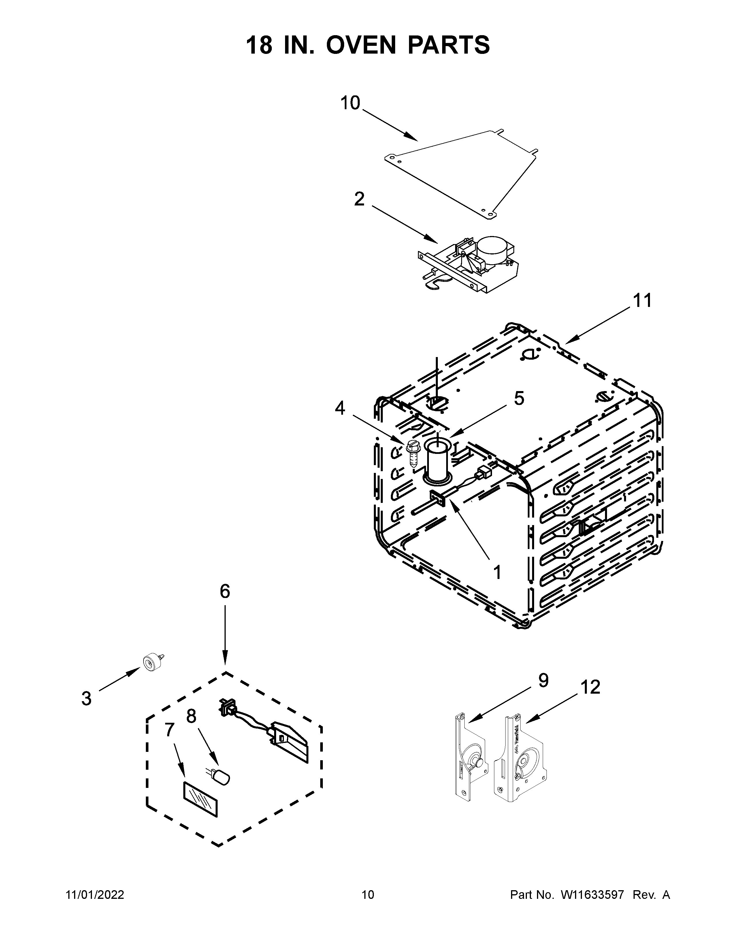 18 IN. OVEN PARTS