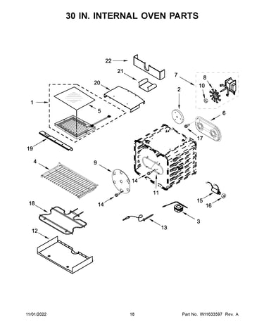 30 in. internal oven parts