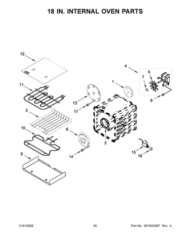 18 in. internal oven parts