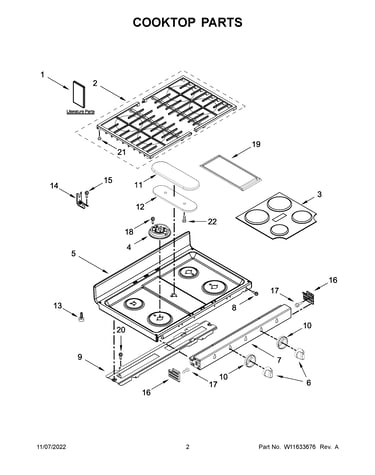 Cooktop parts