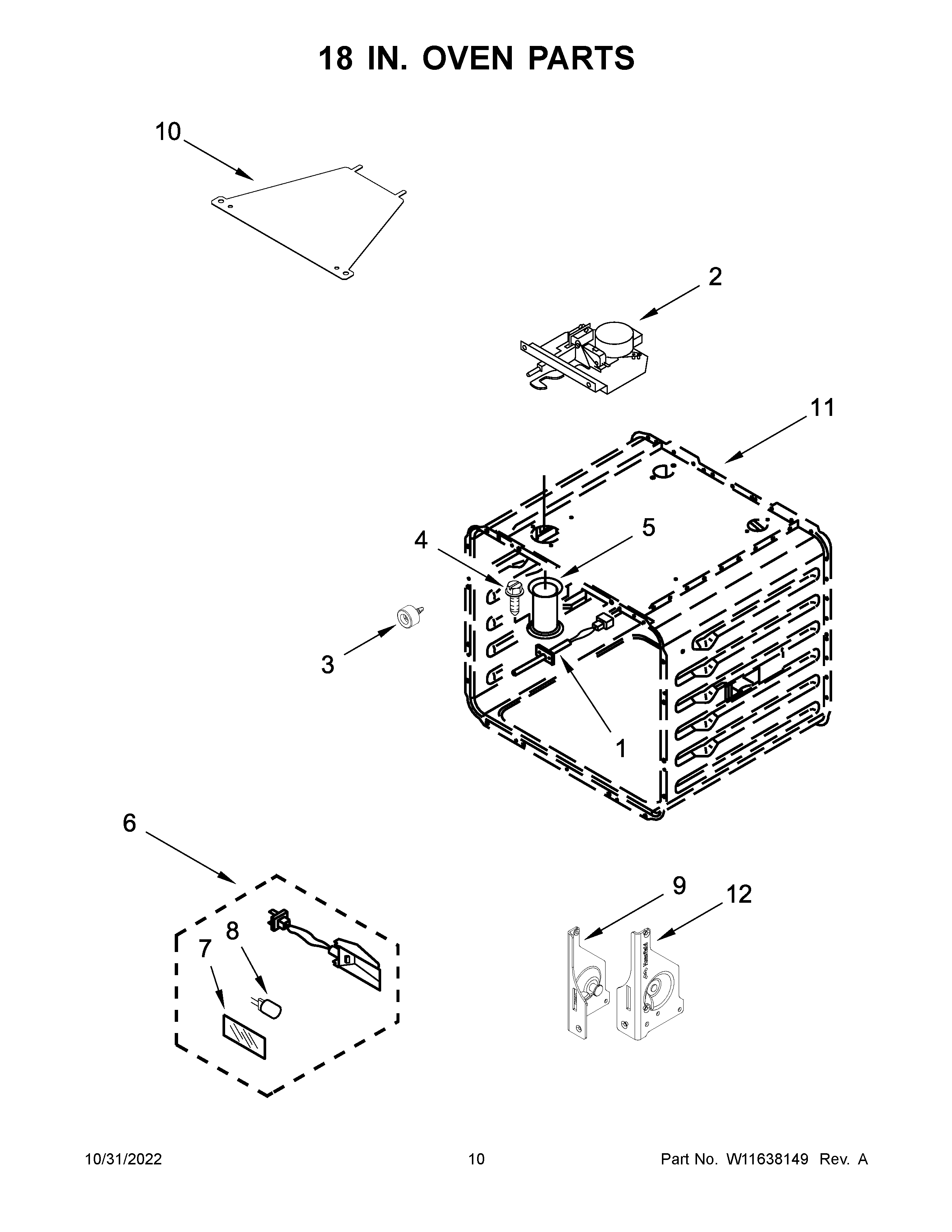 18 IN. OVEN PARTS