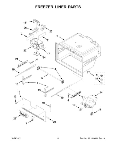 Freezer liner parts