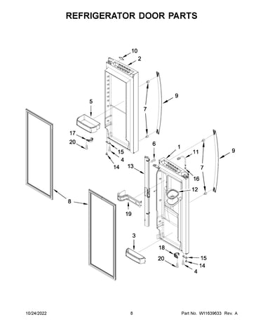 Refrigerator door parts