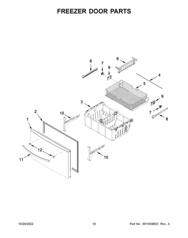 Freezer door parts