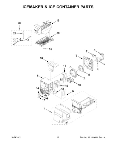 Icemaker & ice container parts