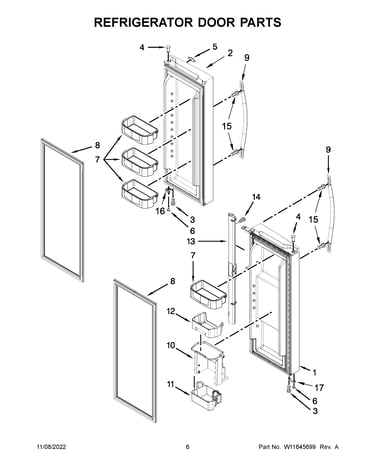Refrigerator door parts