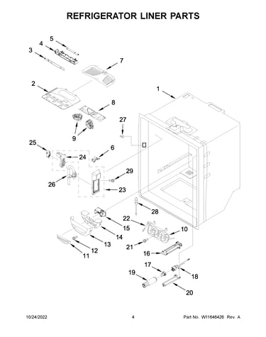 Refrigerator liner parts