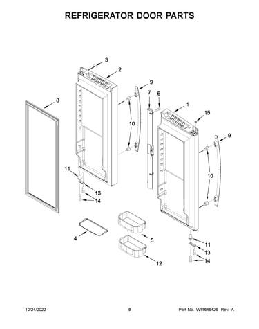 Refrigerator door parts