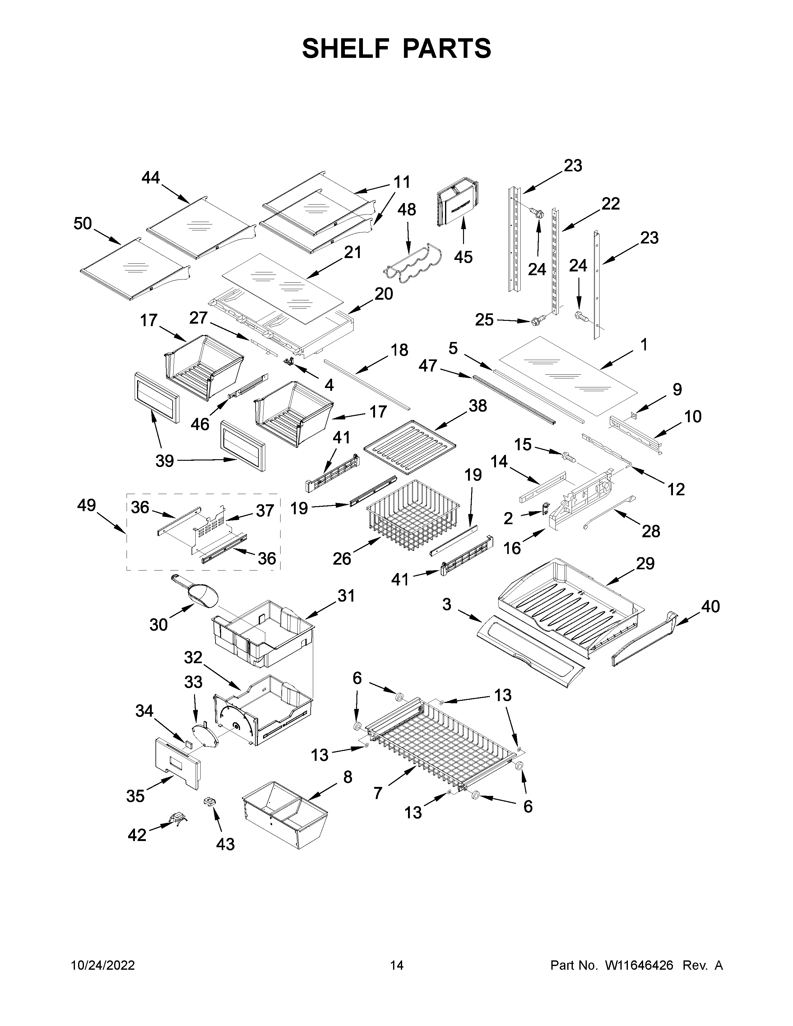 Shelf parts