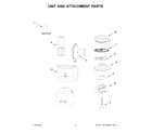 KitchenAid KFP0921BM0 unit and attachment parts diagram