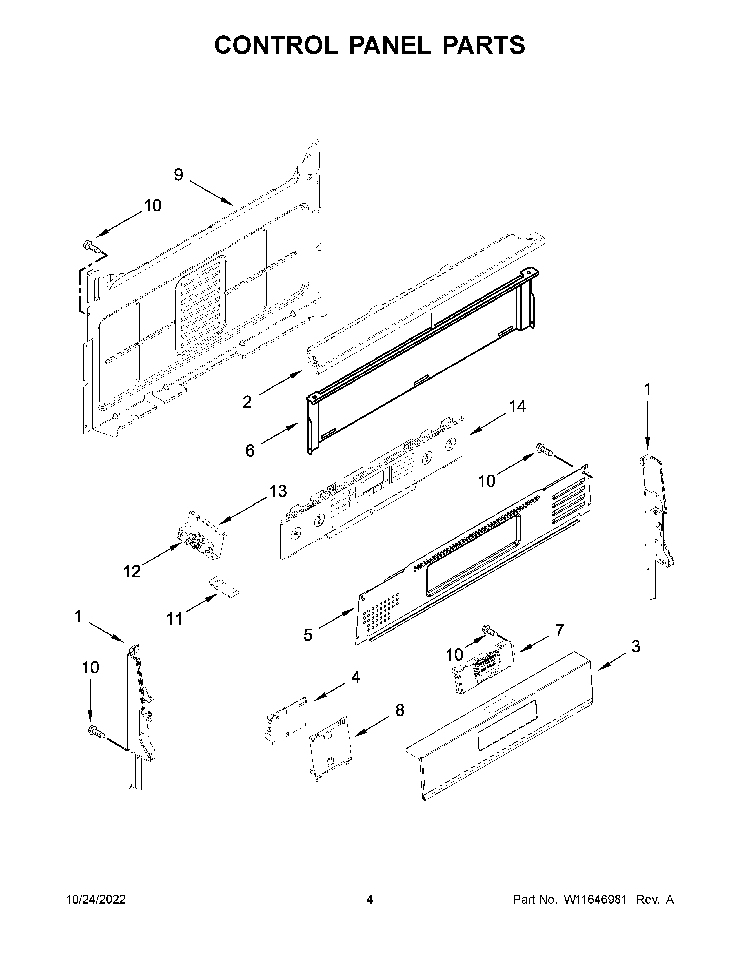 Control panel parts