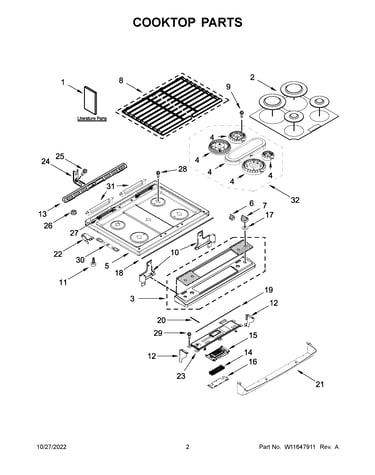 Cooktop parts