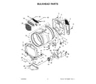 Whirlpool YWED5100HW3 bulkhead parts diagram
