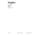 Whirlpool WGD500RLW1 cover sheet diagram