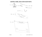 Whirlpool UDT518SAHP0 control panel and outer door parts diagram